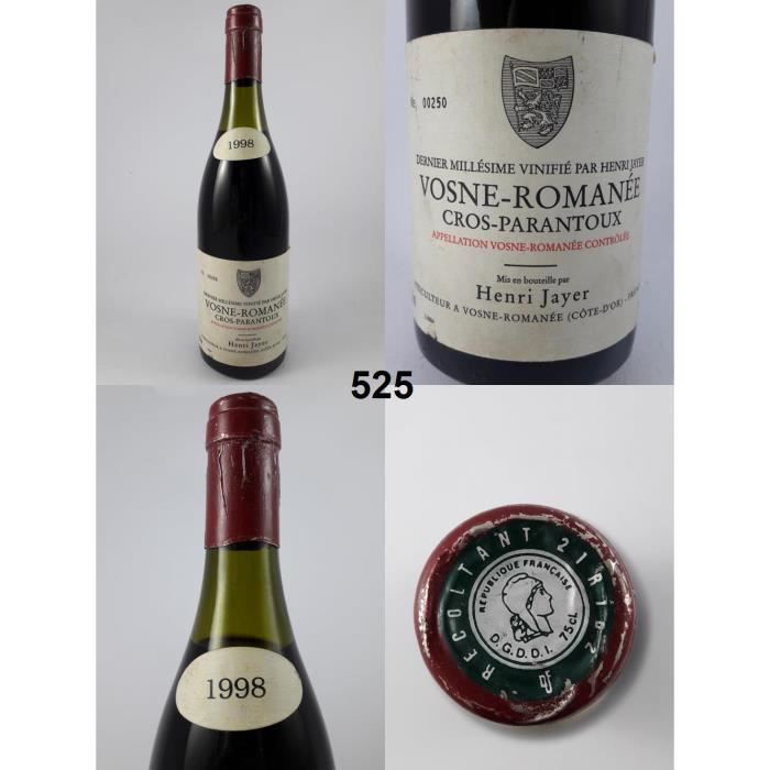 Cros Parantoux - Jayer 1998 - N° : 525, Vosne-Romanée, Rouge