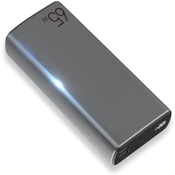 SLuB Power Bank Chargeur portable 30000mAh 65 W PD USB C Port de charge rapide Affichage LED Alimentation mobile d'urgence Co