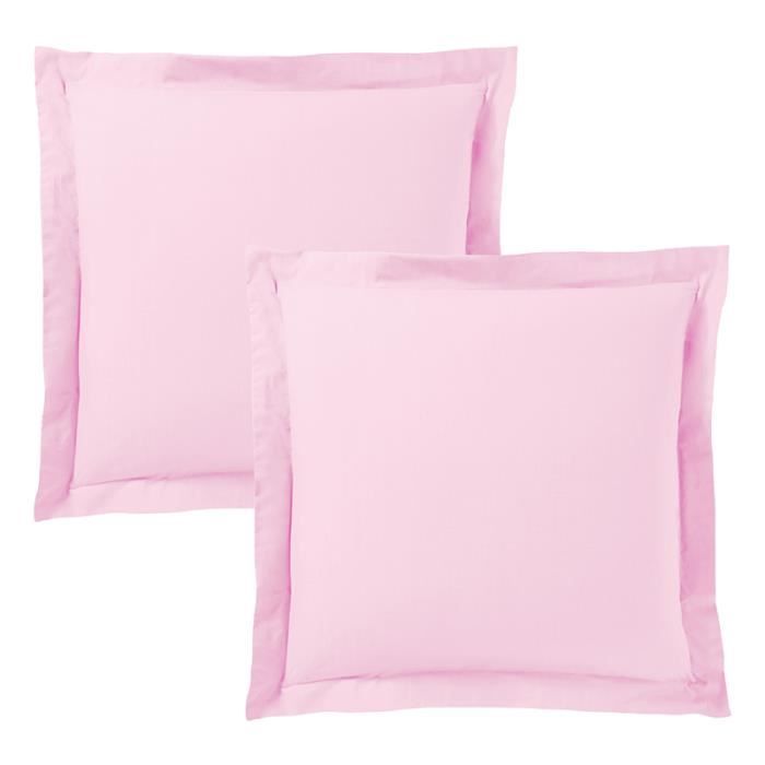Lot de 2 taies d'oreiller Rose petale 63 x 63 cm