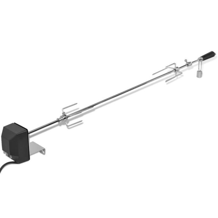 Broche à Rôtir Brochette à Rôtir avec Moteur 1200 mm Acier