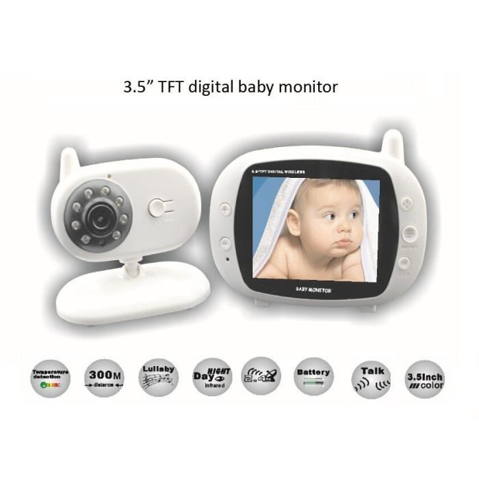 BABY PHONE - ECOUTE BEBE,Moniteur de sécurité vidéo Audio sans fil 850 3.5 pouces, caméra de sécurité pour bébé, surveillance de la