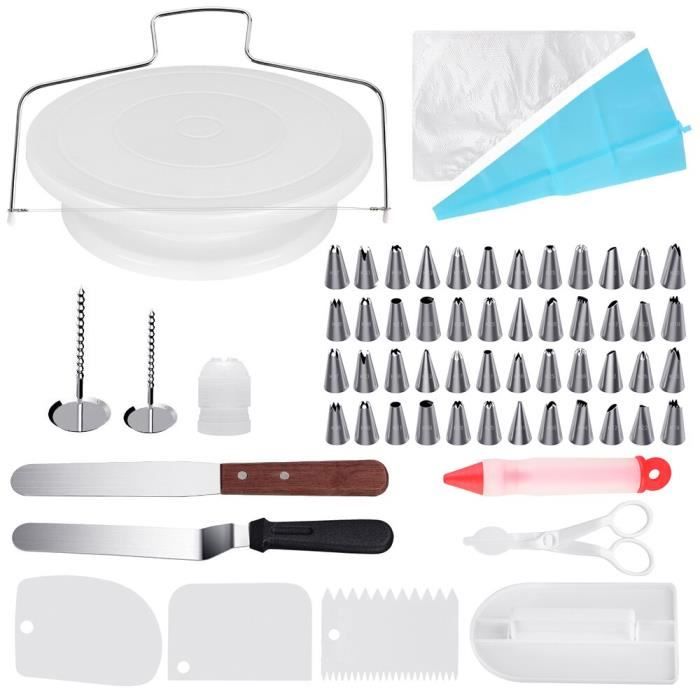 Outils boulangerie et pâtisserie,106 pièces-ensemble gâteau décoration Kit gâteau plateau tournant ensemble cuisson - Type 73pcs C