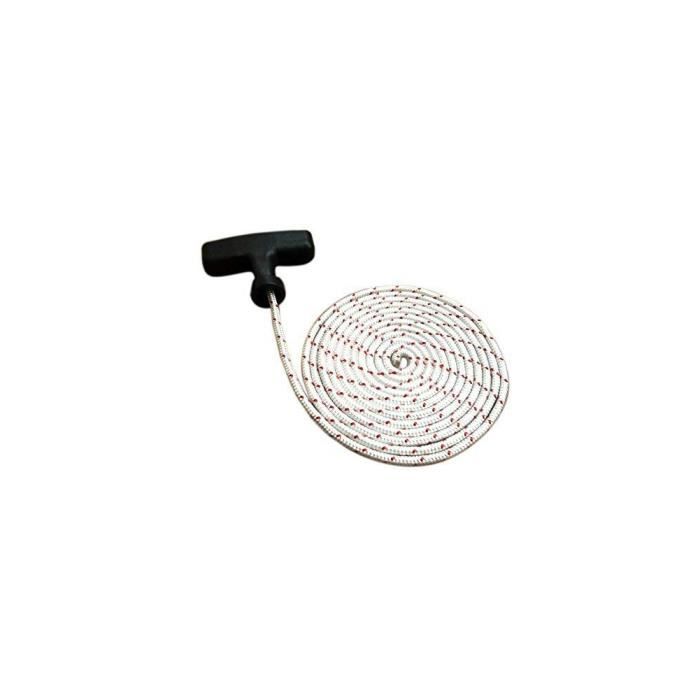 Poignée de démarrage de recul 2 m avec corde 4mm Diamètre Diamètre Poignée de démarrage Cordon de traction pour tondeuse es à chaîne