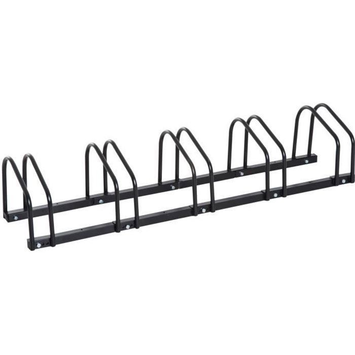 Râtelier 5 vélos dim. 130L x 33l x 27H cm acier galvanisé noir 130x33x27cm Noir