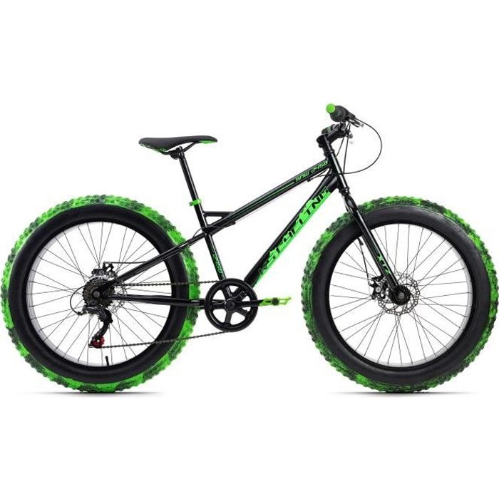 Vélo enfant 24'' - KS CYCLING - SNW2458 - Unisexe - 6 Vitesses - Noir-Vert - Taille de Cadre 58 cm