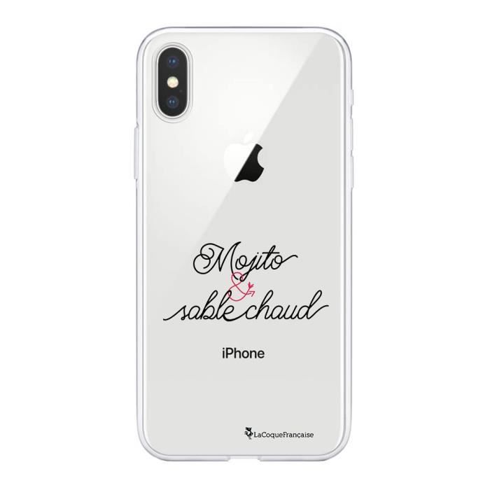 Coque iPhone X/Xs 360 intégrale Mojito et Sable chaud Ecriture Tendance Design La Coque Francaise
