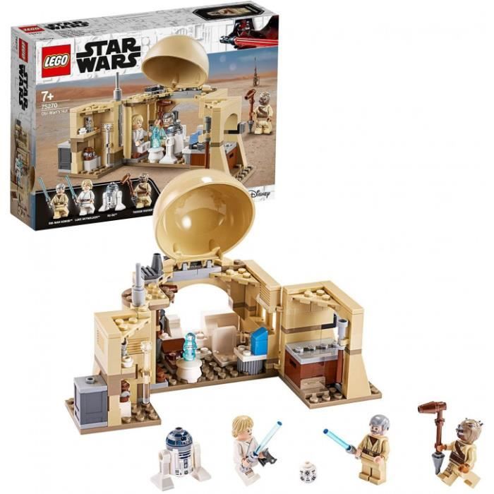 75270 star wars la cabane d’obi-wan, premier set star wars pour les plus de 7 ans avec les héros obi-wan kenobi, luke skywalker, r2