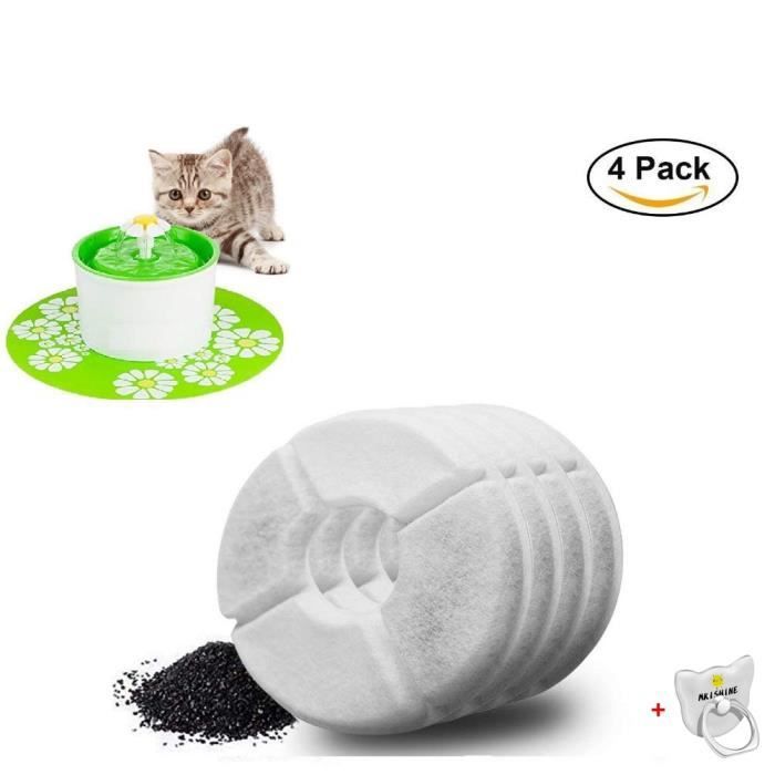 Cat Fontaine à Eau filtres pour Les fontaines de Fleurs filtres de Fontaine pour Chiens et Chats (Lot de 4)