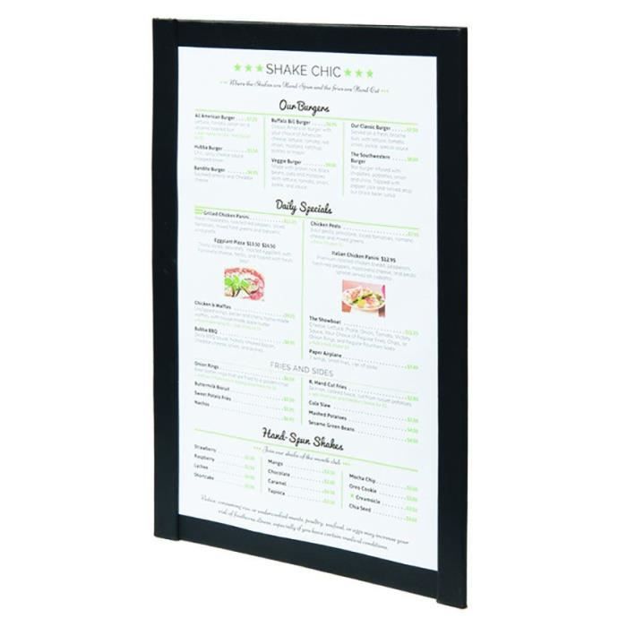 Protège-menu magnétique A4 noir 0,7 Simili Cuir