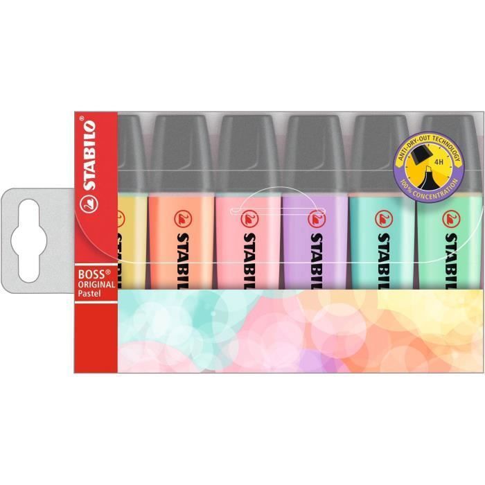 STABILO 6 surligneurs BOSS ORIGINAL Pastel