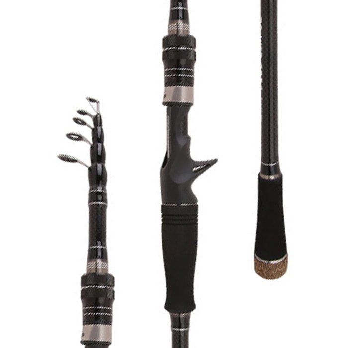Canne à Pêche Télescopique Carbone M Power – Ultraléger, Casting Spinning, Neuve