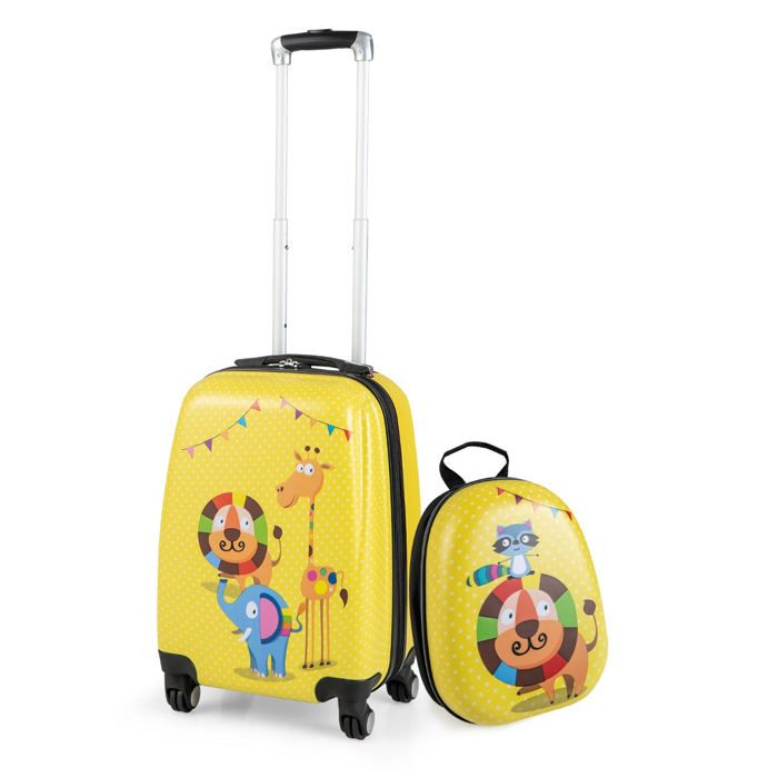 Valise Cabine Enfant 16" - Léger 1,5 Kg, Roulettes, Poignée Réglable, Cadeau Voyage Pour 3 Ans Et Plus