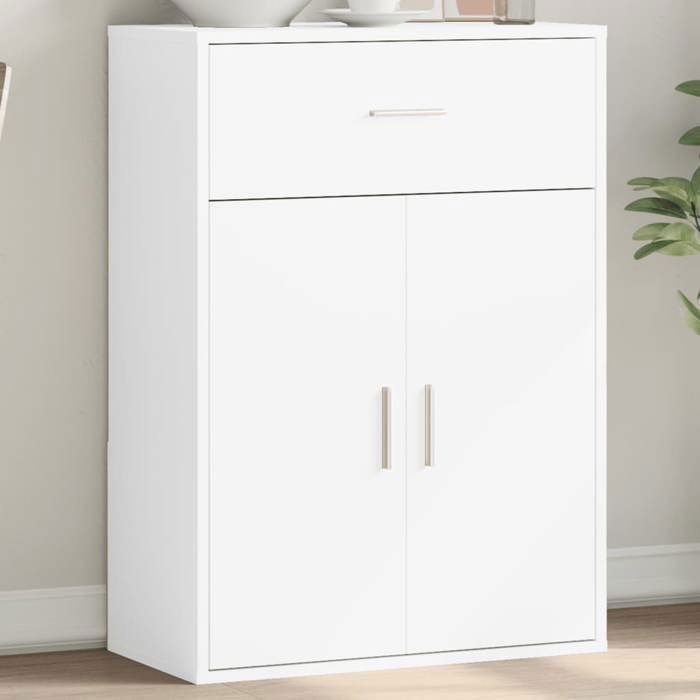 vidaXL Buffet blanc 60x30x84 cm bois dingénierie armoire de rangement meuble dentrée meuble dappoint 840492