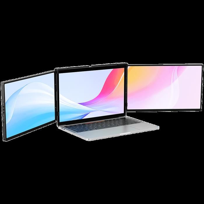 UPERFECT Moniteur portable double écran Full HD 60 HZ de 14pouces capteur de gravité à 180° avec miniHDMI interface de type C