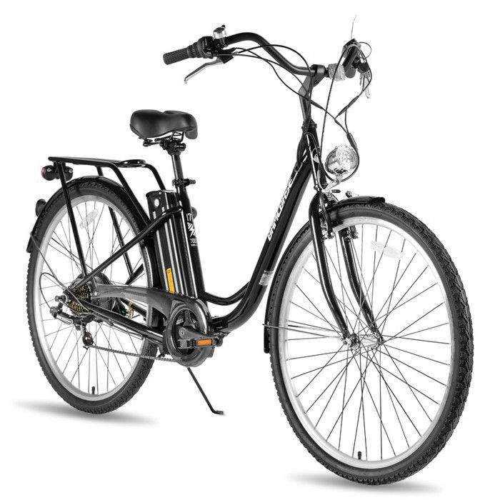 HILAND Vélo électrique 28 pouces, vélo de ville 700c pour hommes et femmes, moteur 250 watts, batterie 36V 10.4Ah, 7 vitesses,npir
