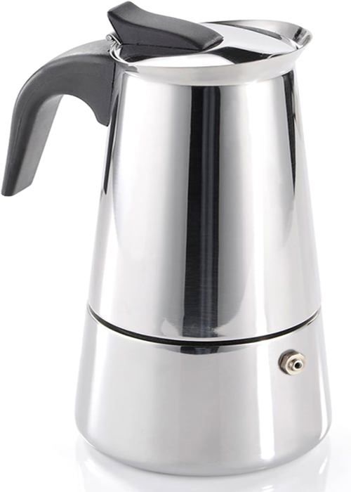 Cafetière italienne Cafetière Expressoen inox fondu de haute qualitéConvient pour cuisinières à gaz (Inox 9tasse)
