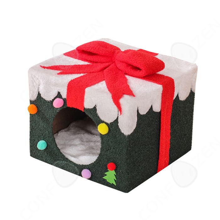 Meilleurs prix pour C Arbre a chat cadre d'escalade pour chat en forme de coffret cadeau de noël nid de chat confortable avec boules en peluche