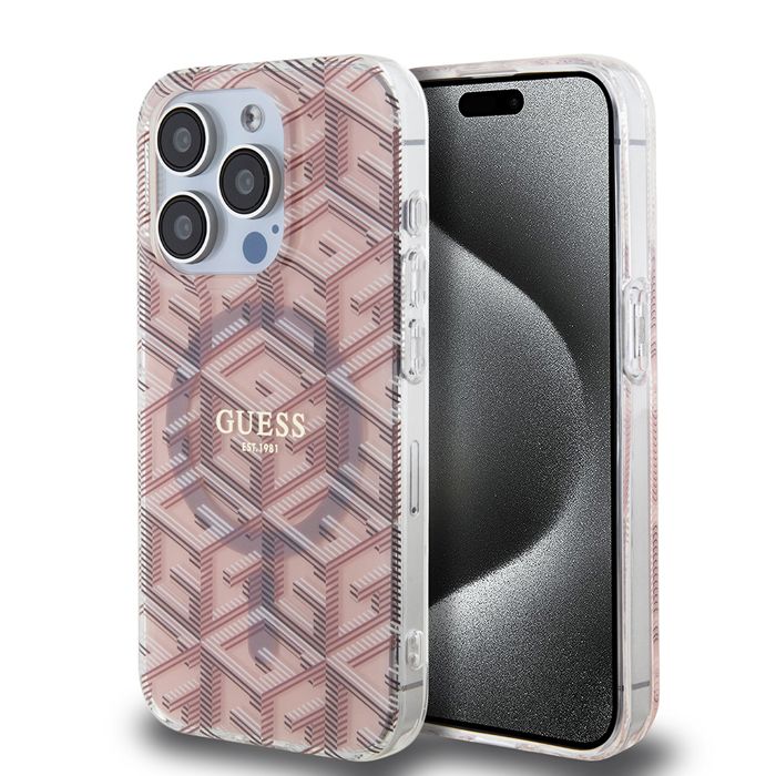 Étui Guess pour iPhone 15 Pro Max 6.7 étui rigide IML GCube MagSafe Neuf