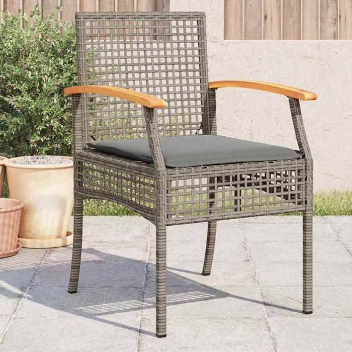 vidaXL Lot de 4 Chaises de Jardin Coussins Sièges de Patio Meubles de Terrasse Arrière cour Extérieur Résine Tressée 366252