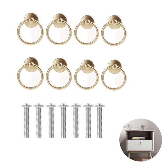 8 Pièces Ancien Poignées Tirage Rétro Anneaux Anneaux Boutons Pull de Poignée Bague de Tiroir en Laiton pour Armoires à Portes