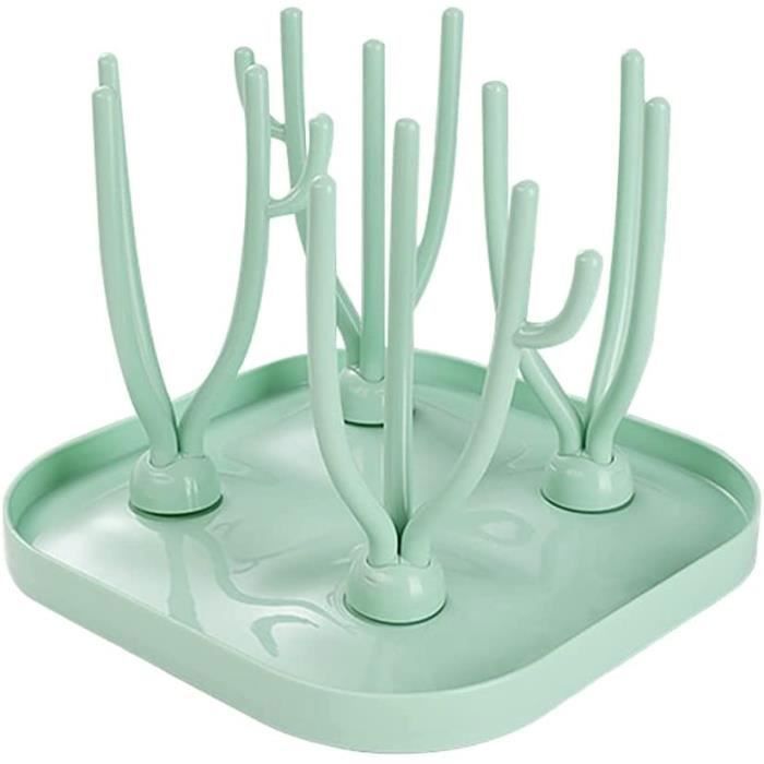 Égouttoir à Biberons Avec 16 Supports - Séchage à Air Libre, Bac Récupérateur D'Eau, Beige