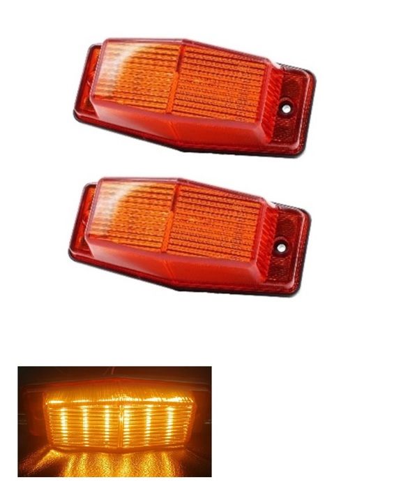 Gyrophare LED Orange 12V/24V - 4x12 LEDs - Stroboscopique Urgence Pour Camion, Van, Tractopelle - Rarurko