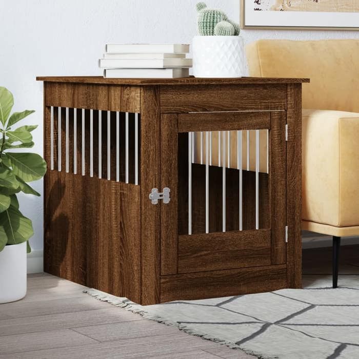 vidaXL Meuble de cage pour chiens Chêne