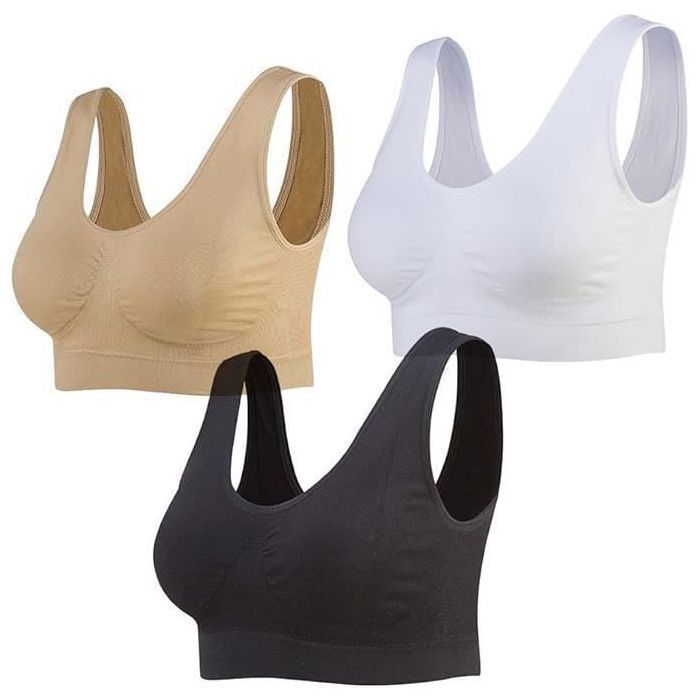 Soutien-gorge De Sport Femme Sans Armatures - Confortable, élastique 110D - Lot De 2 - Idéal Pour Le Yoga, Le Quotidien Ou La Nuit