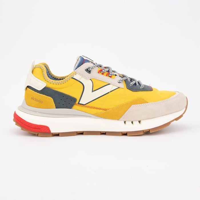 Victoria Baskets cuir mostaza jaune semelle blanche Homme VICTORIA