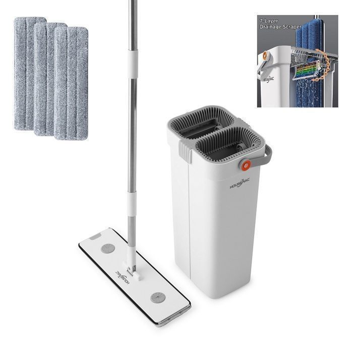 Découvrez le système de balai à plat H2prO : séparation innovante de l'eau propre,eau sale. Technologie économe en eau et efficacité des microfibres pour un nettoyage impeccable. | France