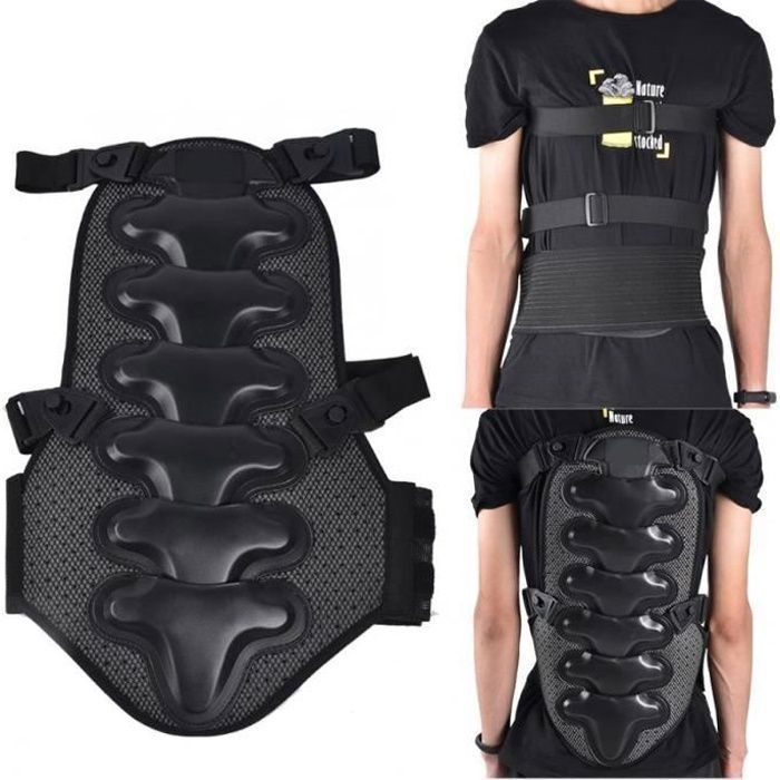 Gilet protection dorsale - Moto - Motocross - BMX - Ski - Vélo cross - Snowboard - Noir - Multisport Noir