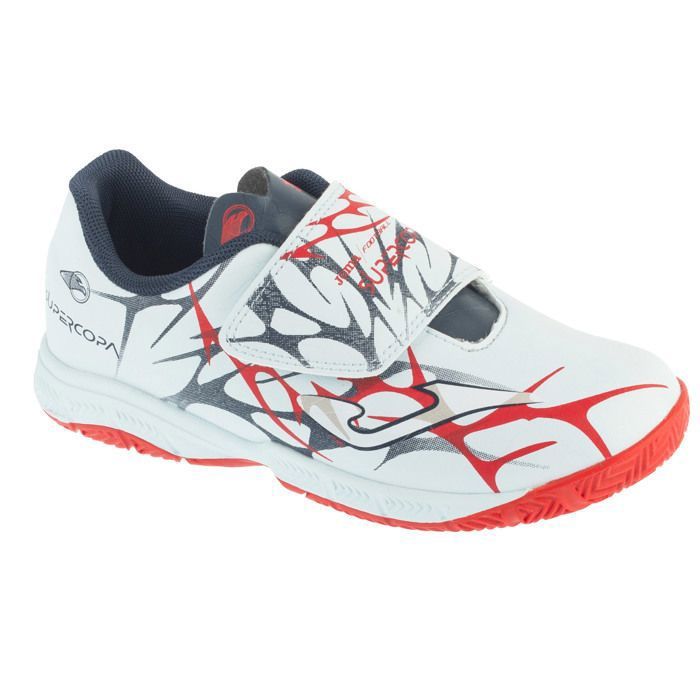 Joma Chaussures de foot en salle - JOMA - Super Copa Jr 25 SCJW INV - Blanc - Cuir synthétique - Fermeture scratch