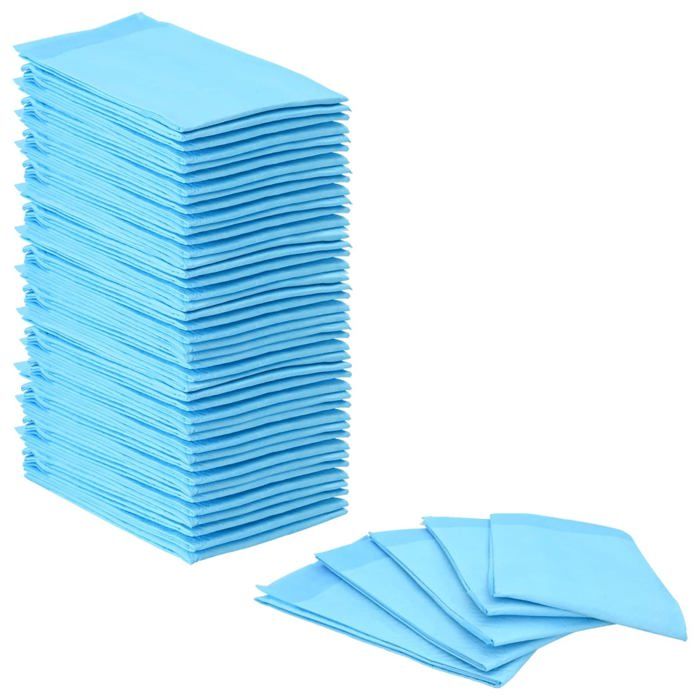 Tapis dentraînement pour animaux - vidaXL - Bleu et Blanc - 90x60 cm - Tissu non tissé - 50 pièces - Absorption rapide