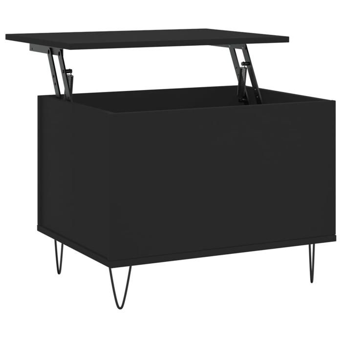 En PromotionTable basse(1 PC) - SHIELD - Support 30 kg - table du canapé - Noir 60x445x45 cm Bois dingénierie T81680