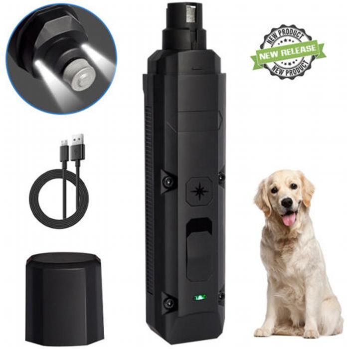 Lime à ongles électrique pour animaux double vitesse ultra-silencieuse rechargeable adaptée aux chiens de toutes tailles.