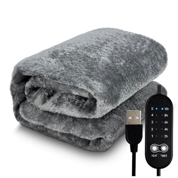 Couverture chauffante électrique USB - AUTREMENT - 80x160 cm - Température réglable - Arrêt auto 1–4h - Lavable