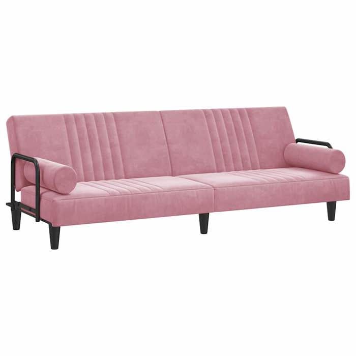 Sofa-lit VIDAXL moderne Canapé-lit 2 Places avec accoudoirs rose velours 205x89x70 cm S1590
