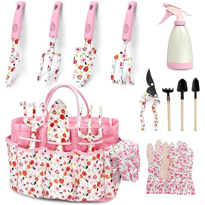Kit Jardinage Enfant 17 Pièces – Outils Métal/bois Avec Arrosoir, Gants, Tablier, étiquettes, Sac – Déguisement Jardinier Dès 3 Ans