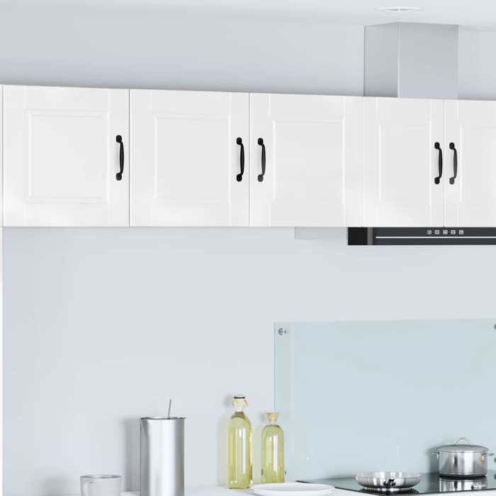Cabinet de cuisine 1 PC Buffet Cuisine vaisselier avec étagère Blanc brillant 80x31x40 cm A13572