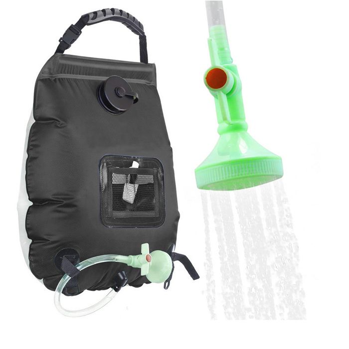 Sac de douche - Sac de bain portable - Sac de douche solaire chauffant pour le camping - 20 litres - Absorption dénergie solaire -