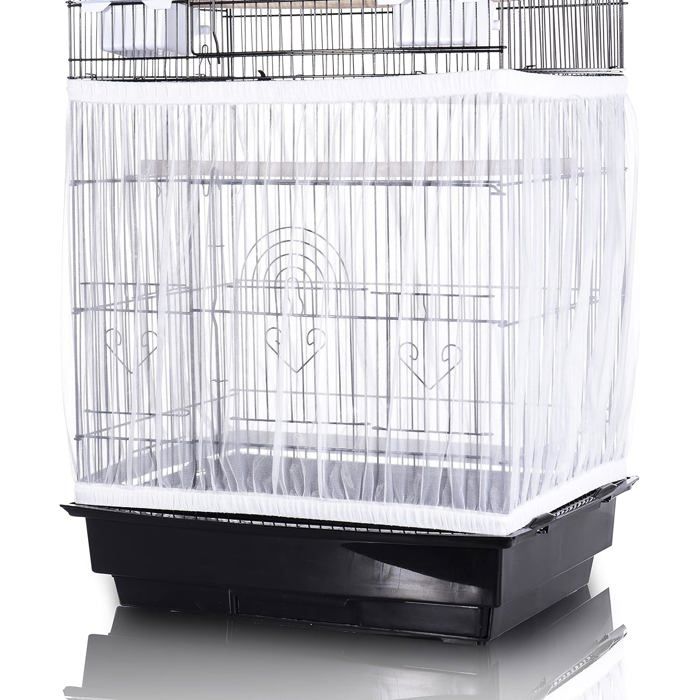 Grande housse en filet pour cage à oiseaux - Protection anti-éclaboussures - Convient aux cages à oiseaux - Empêche la chute des gra