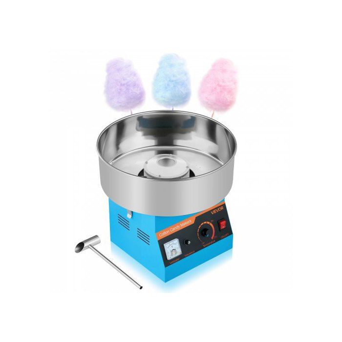 Machine à Barbe à Papa Électrique 1000 W Appareil à Barbe à Papa de Comptoir avec Bol en Acier Inoxydable de 38 cm et Cuillère