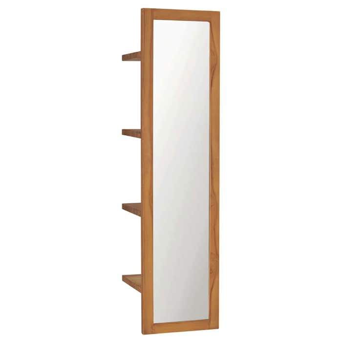 Maison Exclusive - Miroir mural avec étagères 30x30x120 cm Bois de teck massif