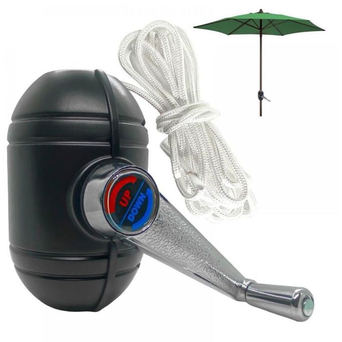 Manivelle parasol - PZCC - Set manivelle & poignée - Rotation 360° - Matériaux durables - Compatible multi‑modèles