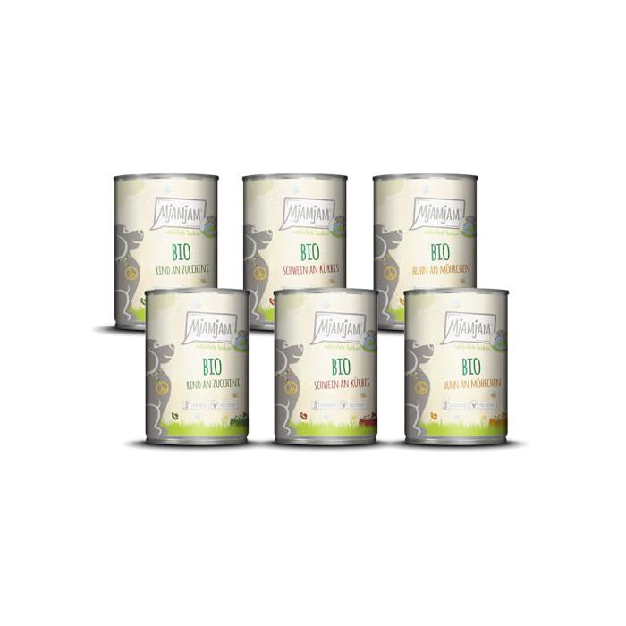 Nourriture humide premium pour chiens - naturellement délicieuse - La BIO Box paquet de 6 (6 x 400g) sans céréales