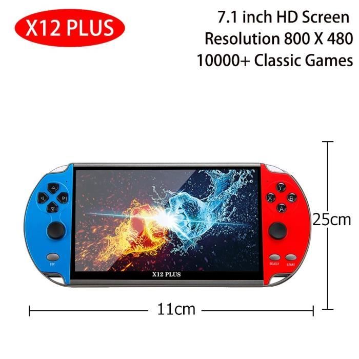 Console De Jeux Rétro X12 Plus - 16 Go, Écran 7" HD, 10000+ Jeux Préinstallés, Portable Avec Joystick 3D