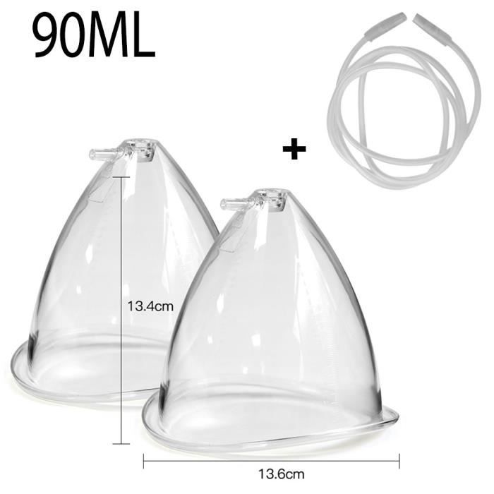 Kit Pompe D'agrandissement Mammaire - Ventouses Massage Sous Vide, Transparent, Neuf
