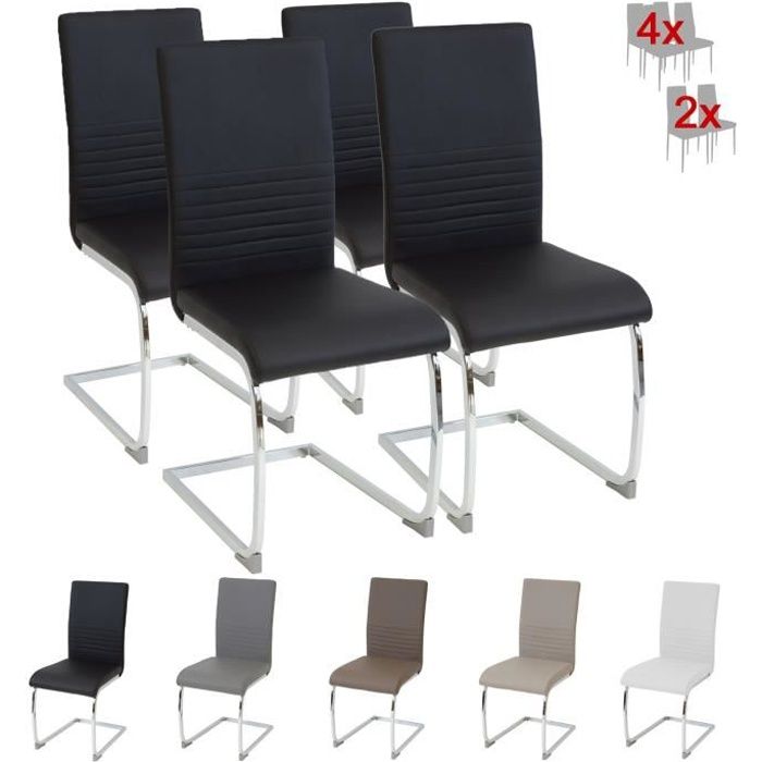 Chaise cantilever BURANO - ALBATROS - Lot de 4 chaises - Noir - Testé par SGS
