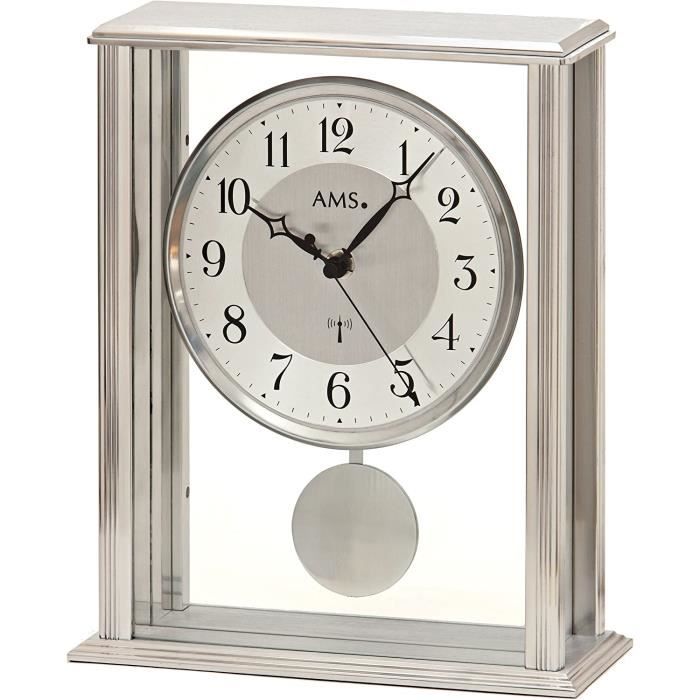 Horloge De Table Classique Radio-pilotée AMS 5143 En Laiton - Horloge Bureau Design Traditionnel