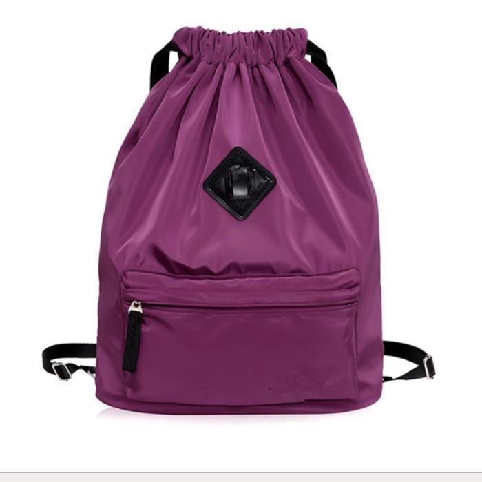 h-basics sac à dos à cordon - en lilas bordeaux - sac de sport à cordon pour enfants, adolescents ou adultes